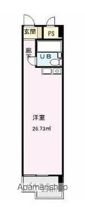 ダイアパレス桜町[1R/23.77m2]の間取図