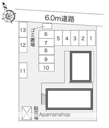 レオパレスフローラ[1K/23.18m2]の配置図