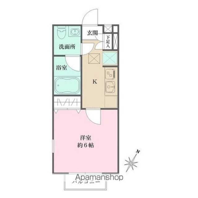東京都杉並区阿佐谷南３丁目[1K/22.06m2]の間取図