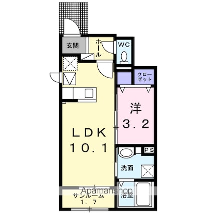 メゾン・モンタン[1LDK/36.29m2]の間取図