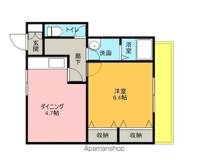 ＫＴハイツ[1DK/40m2]の間取図