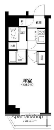 ブライズ用賀[1K/25.46m2]の間取図
