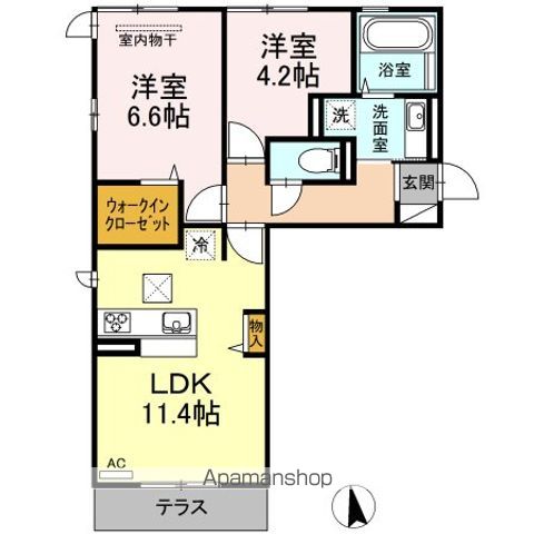 【糟屋郡粕屋町長者原西のアパートの間取り】