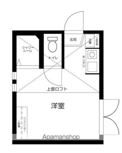 グレースベガ[1R/11.5m2]の間取図