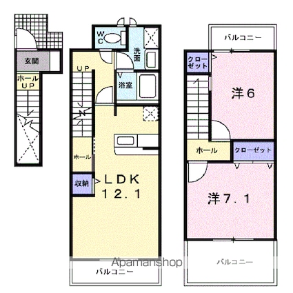 シンシア[2LDK/66.34m2]の間取図