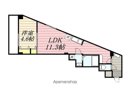 アンブラッセ要町[1LDK/35.74m2]の間取図
