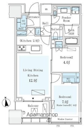 パークコート　ザ・三番町ハウス[2LDK/56.7m2]の間取図