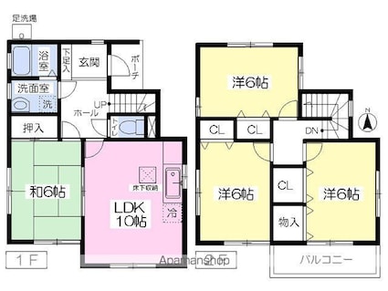 正円寺野本一戸建Ｂ棟[4LDK/82.8m2]の間取図