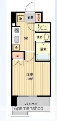 レジディア仙台原ノ町[1K/25.26m2]の間取図