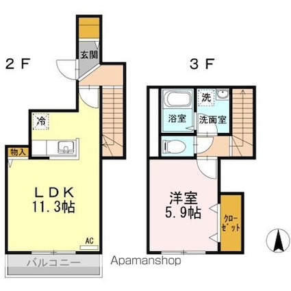 マ・メール　Ｎａｔｓｕ[1LDK/47.59m2]の間取図