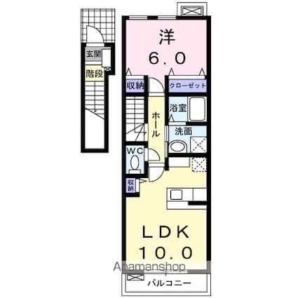 長野県長野市大字大豆島[1LDK/42.71m2]の間取図