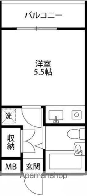 ハオスルーケ[1R/16.5m2]の間取図