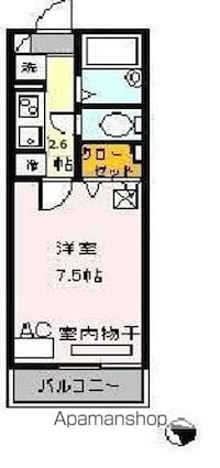 グランモナリエ西祖師谷[1K/22.52m2]の間取図