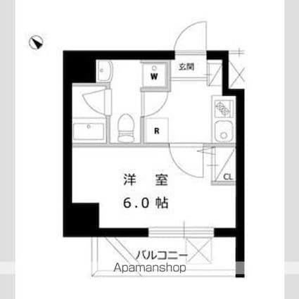 ハーモニーレジデンス田町[1K/20.93m2]の間取図