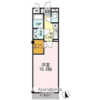 広島県呉市広古新開７丁目[1K/33.62m2]の間取図