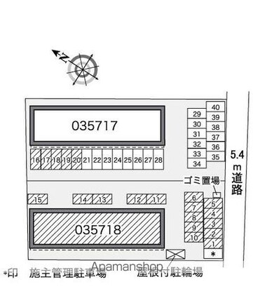 レオパレス悠樹Ⅱ[1K/23.61m2]の配置図