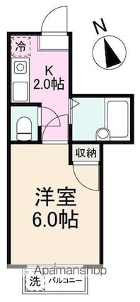 シャンボール峰山[1K/15.93m2]の間取図