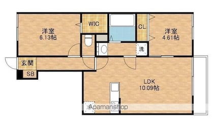 サザンクロスⅡ番館[2LDK/49.03m2]の間取図