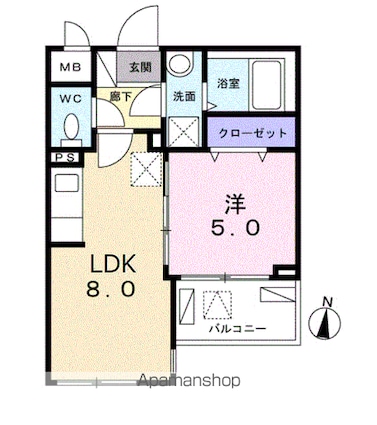 Ｅｘｃｅｌｌｅｎｃｅ・幸[1LDK/32.27m2]の間取図