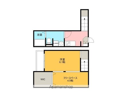 Ｇｒａｎｄｏｌｅ志賀本通Ⅱ[1K/21.66m2]の間取図