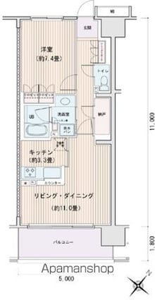 エスティメゾン豊洲レジデンスＣ[1LDK/55m2]の間取図