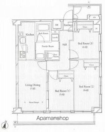 フィットエル仙台一番町[3LDK/62.36m2]の間取図