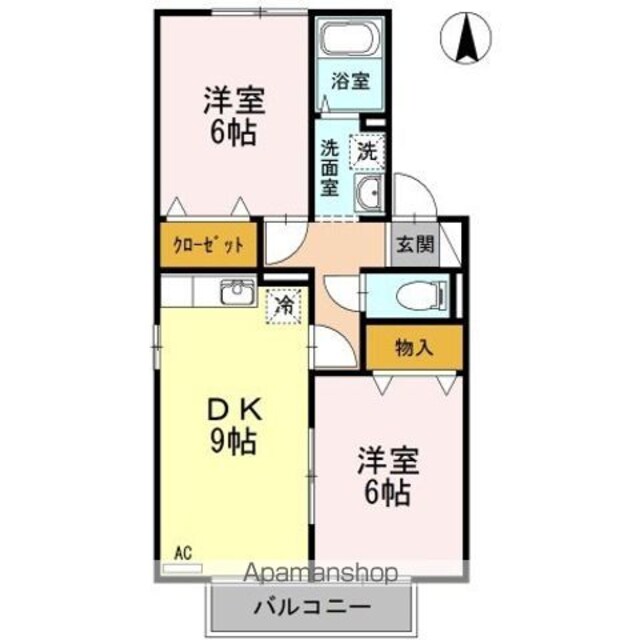 エポカル　Ａ棟Ｂ棟　Ｂ棟[2DK/50.38m2]の間取図