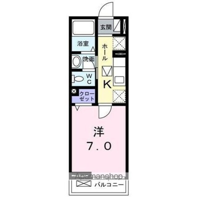 カーサ　ニシムラ[1K/25.2m2]の間取図