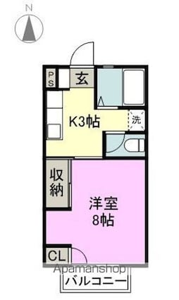 エクセレント２１[1K/27.87m2]の間取図