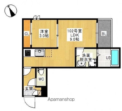 ＲＥＧＡＬＥＳＴ　千田町[1LDK/30.35m2]の間取図