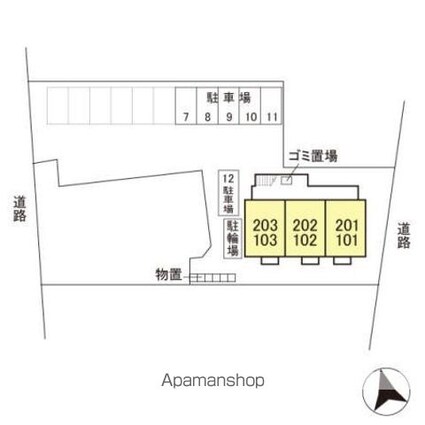 ベルヴューつかま[1R/29.25m2]の配置図