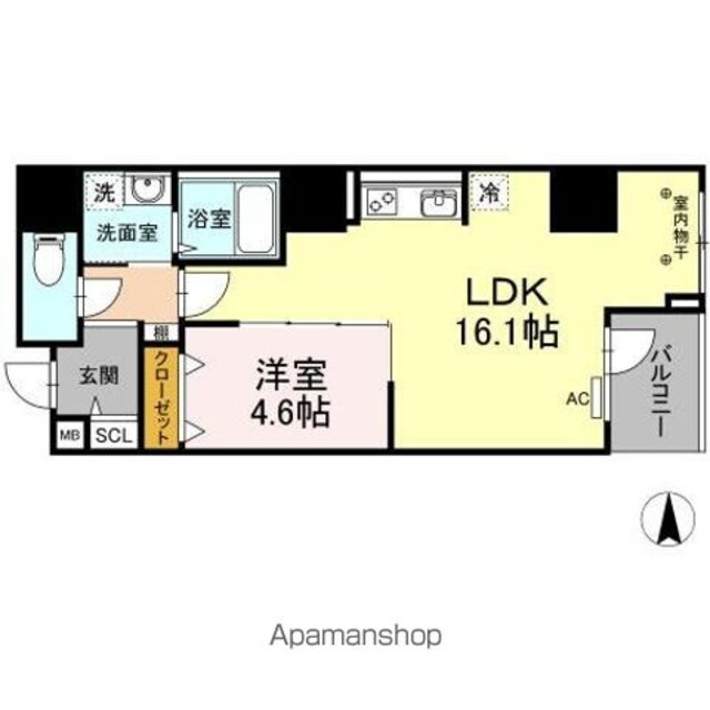 Ｌａ　ｎｅｉｇｅ　中山下[1LDK/50.35m2]の間取図