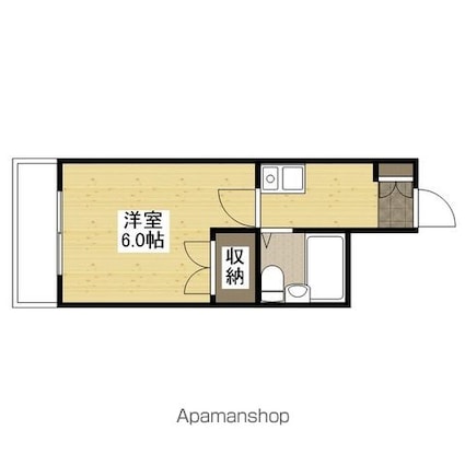 広島県広島市安佐南区緑井１丁目[1K/19.5m2]の間取図