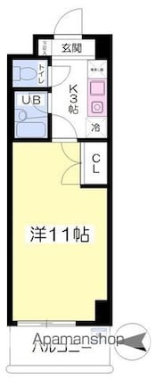 オーベルビル[1K/28.8m2]の間取図