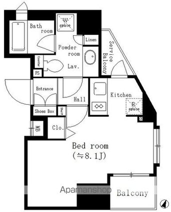 アーバネックス神保町[1K/27.13m2]の間取図