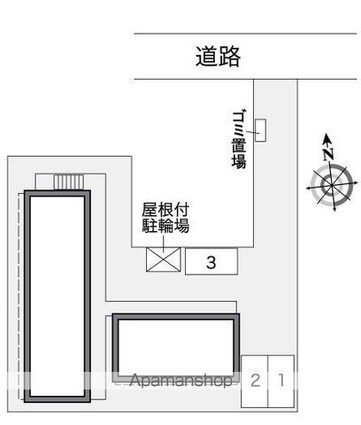 レオパレス勾当台アーバン[1K/19.87m2]の配置図