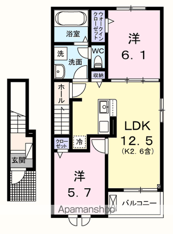 【青梅市長淵のアパートの間取り】