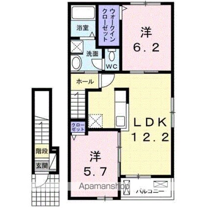 カンタービレ西浜Ⅰ[2LDK/57.25m2]の間取図