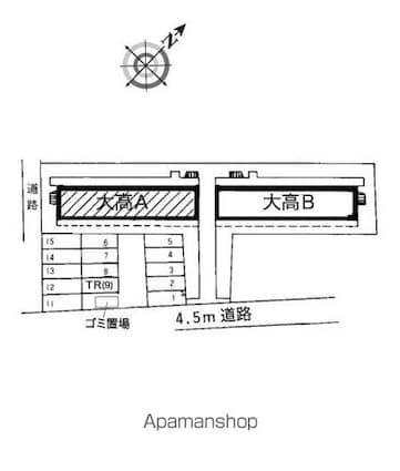 レオパレス大高Ａ[1K/22.58m2]の配置図