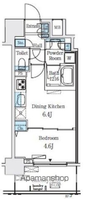 レジディア大手町北[1DK/29.42m2]の間取図
