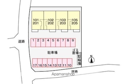 ライズコート枝松[2LDK/58.99m2]の配置図