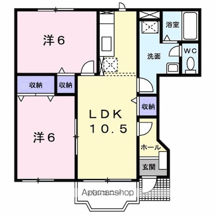 ファミリー[2LDK/51.79m2]の間取図
