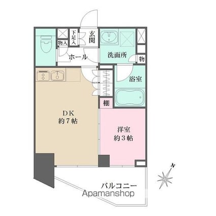 ミュプレ表参道[1DK/26.39m2]の間取図