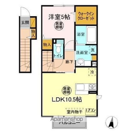 アクアパーム　Ｅ[1LDK/44.15m2]の間取図