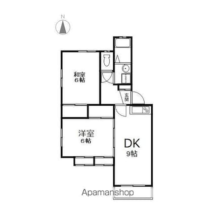 長野県長野市大字高田[2DK/47.79m2]の間取図