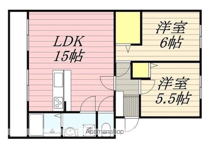 諏訪ハイツ[2LDK/55.8m2]の間取図
