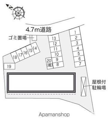 レオパレスＭファイン[1K/23.61m2]の配置図