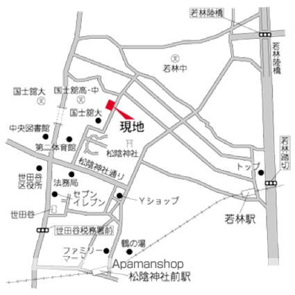 ＨＦ若林公園レジデンス[1LDK/48.68m2]の配置図