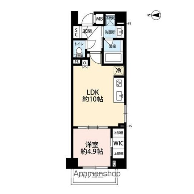 プレール・ドゥーク大島[1LDK/36.79m2]の間取図