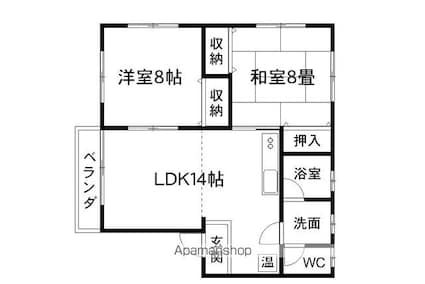 プレジデントおおい[2LDK/69.09m2]の間取図